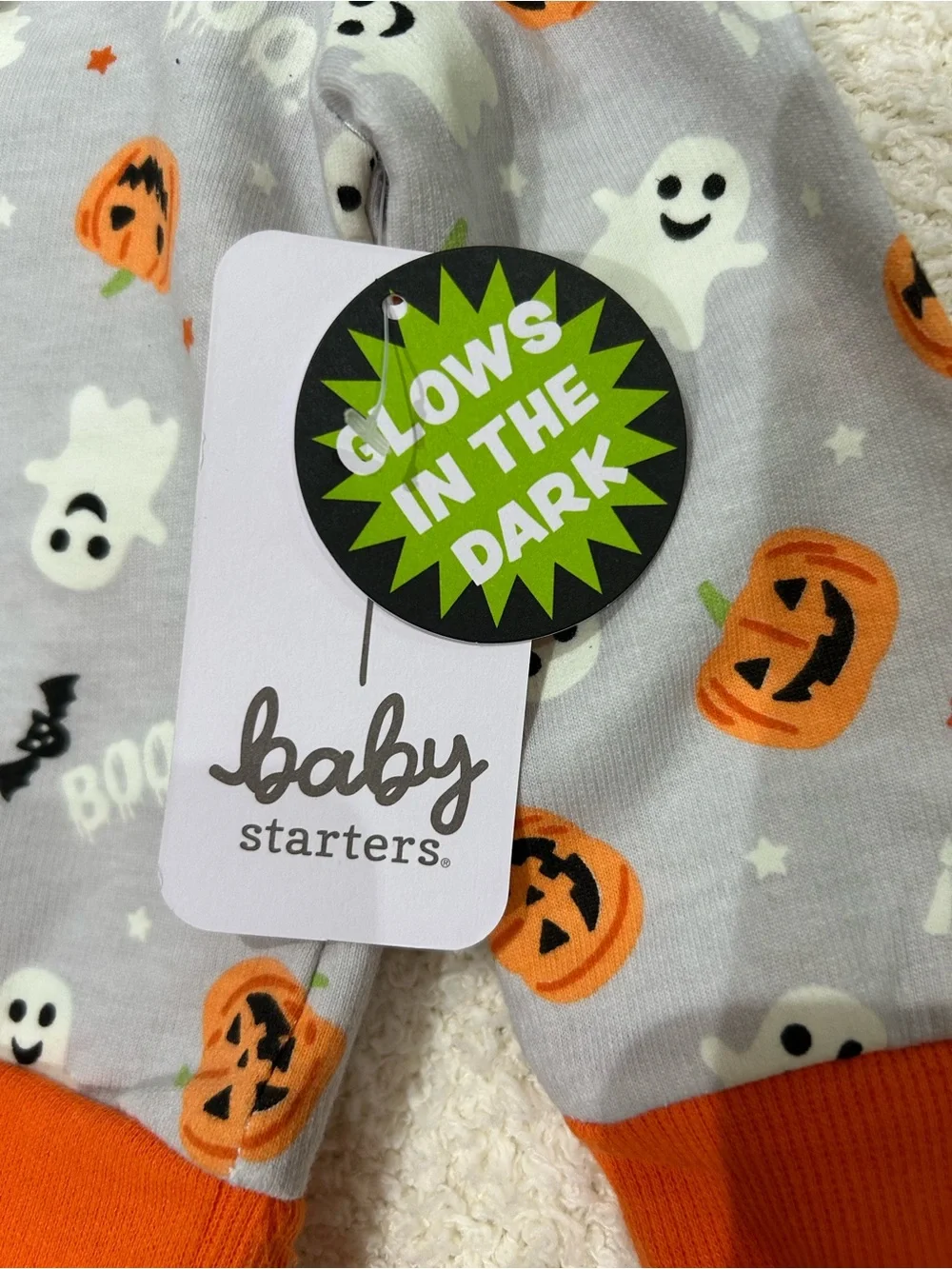 Baby Starters Halloween 3 Piece Pajama Set Socks Ghost Pumpkin 9 Month NWT